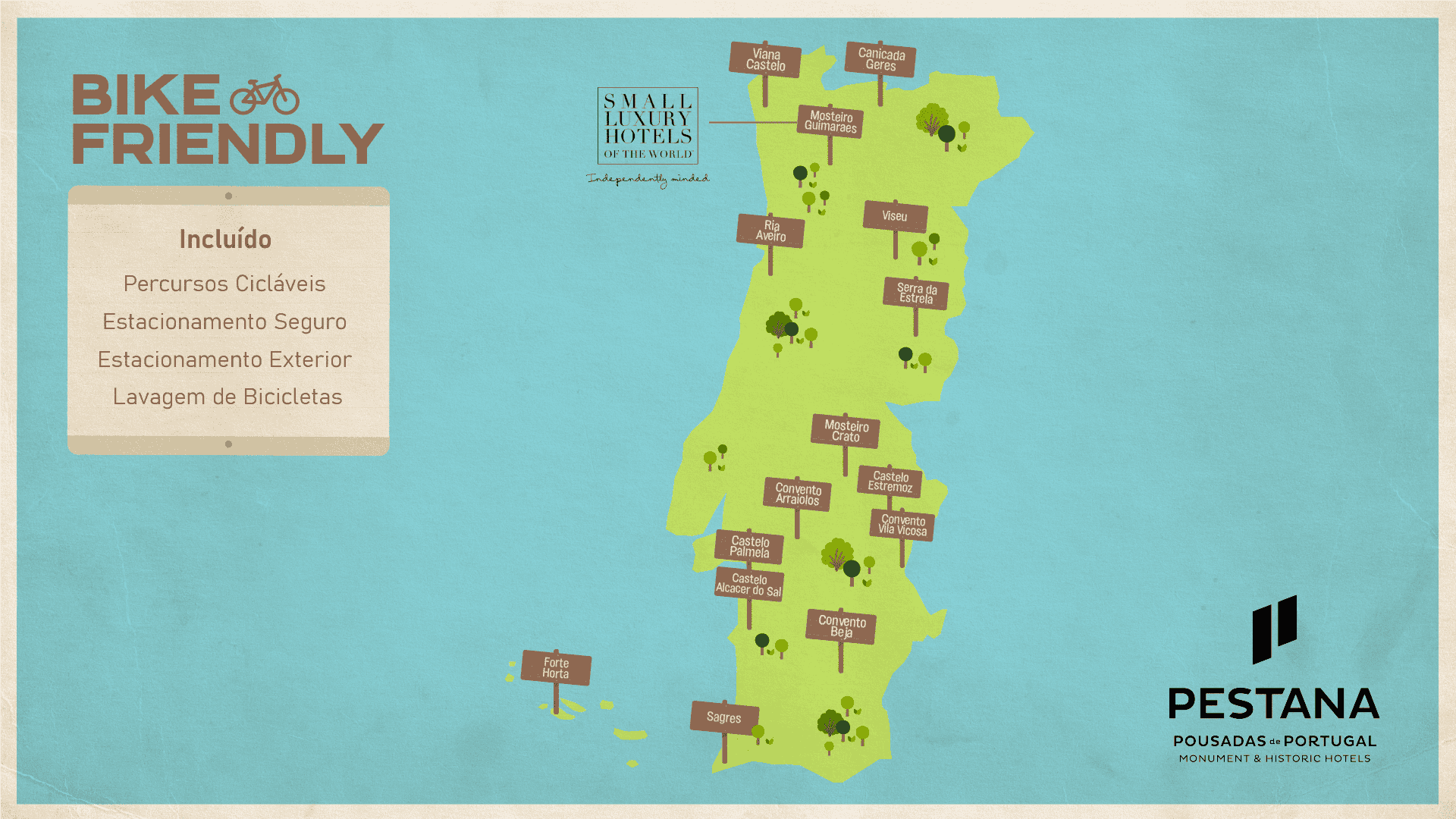 Mapa Pousadas de Portugal Bike-friendly